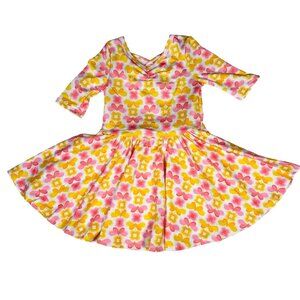 Dot Dot Smile Girls Floral Ballet Dress Pink Yellow Butterfly Bow LLR 2T